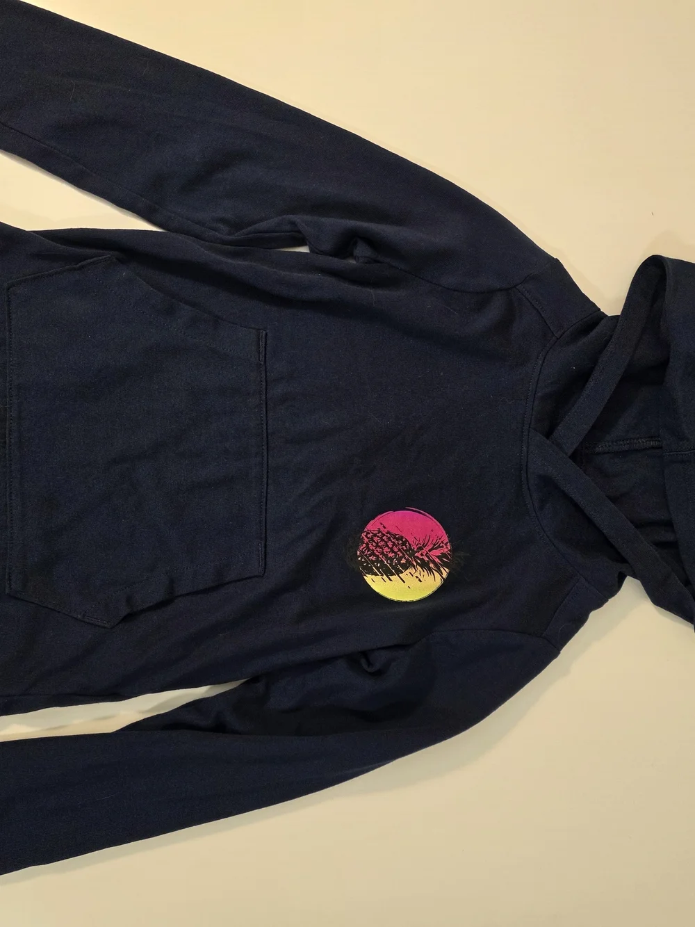 DSG Navy Hooded Long-Sleeve Boys Top with 'GOOD TIMES' Neon Graphic